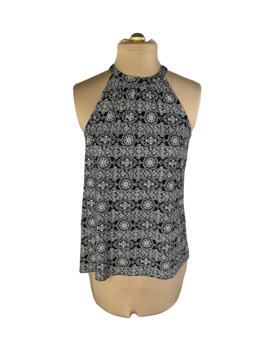 LOFT Black and White Floral Tank - Size XXS